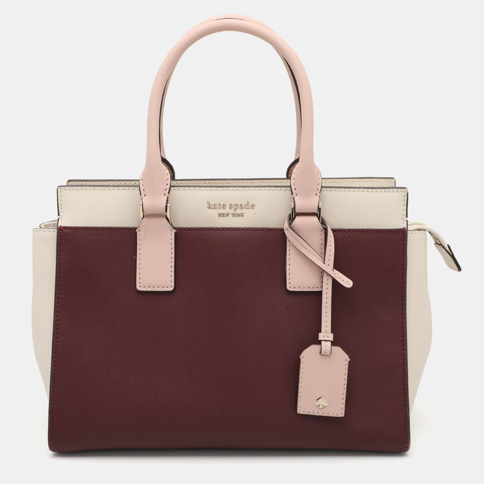 

Kate Spade Burgundy/Cream Leather Cameron Street Satchel