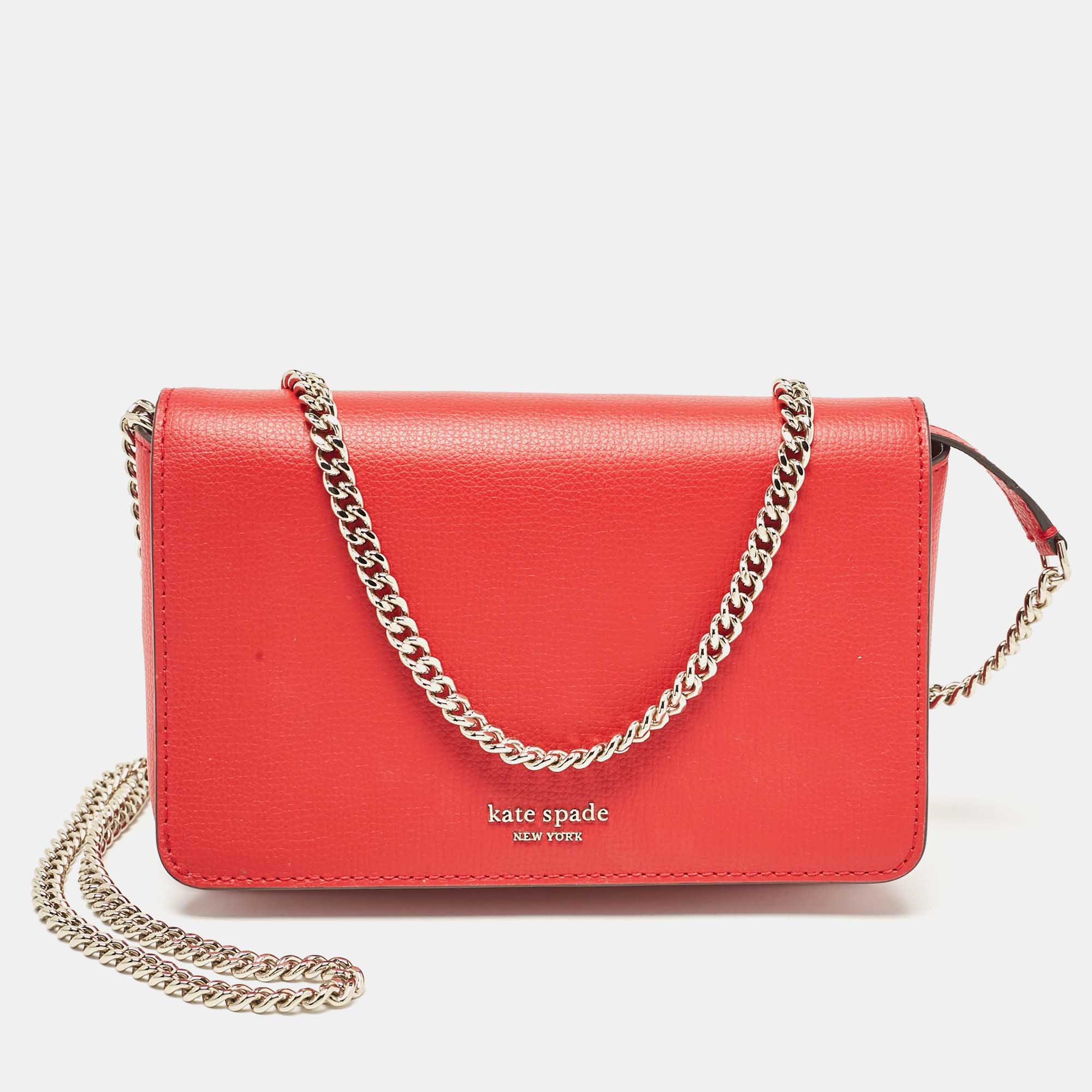 

Kate Spade Red Leather New York Sylvie Chain Crossbody Bag