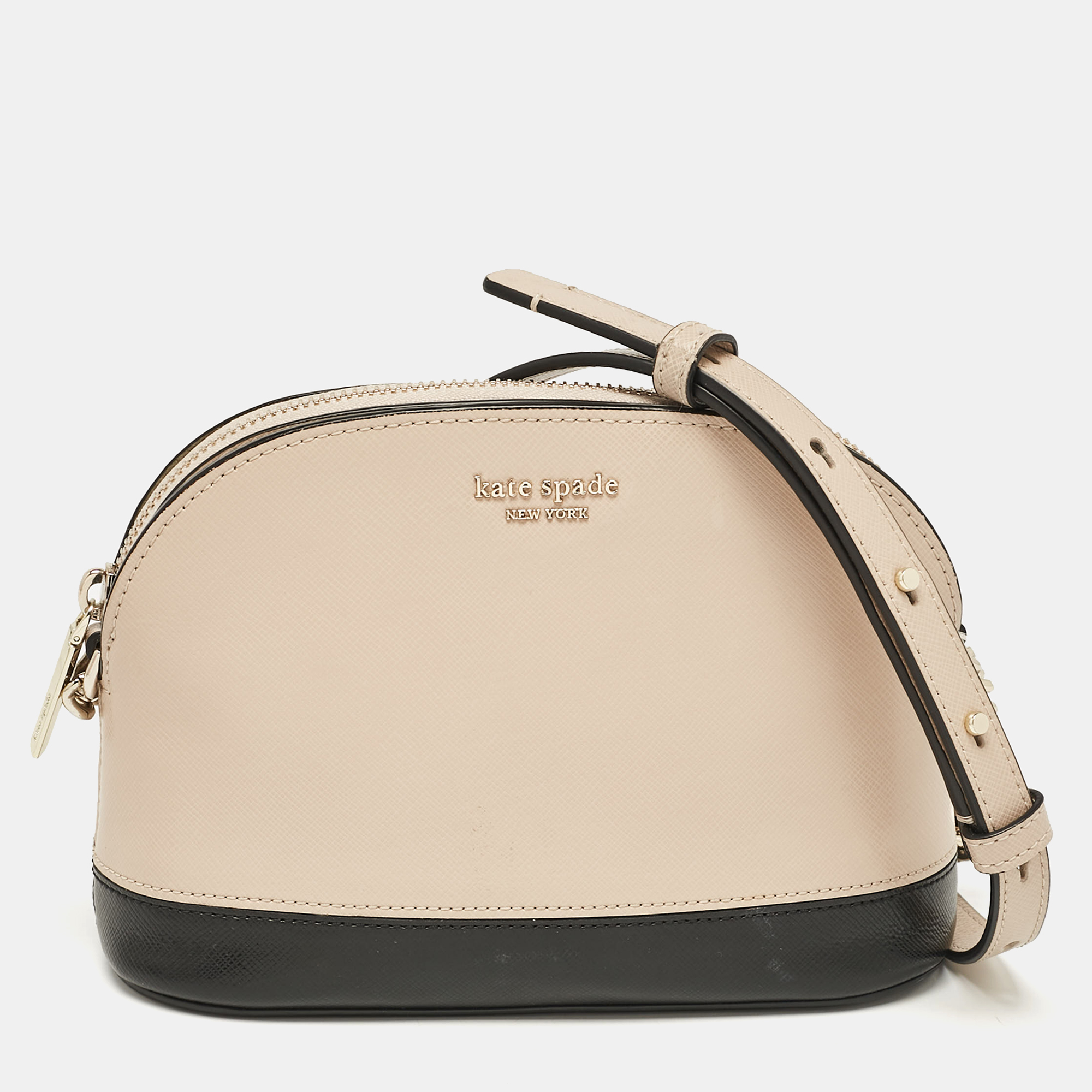 

Kate Spade Beige/Black Leather Small Spencer Crossbody Bag