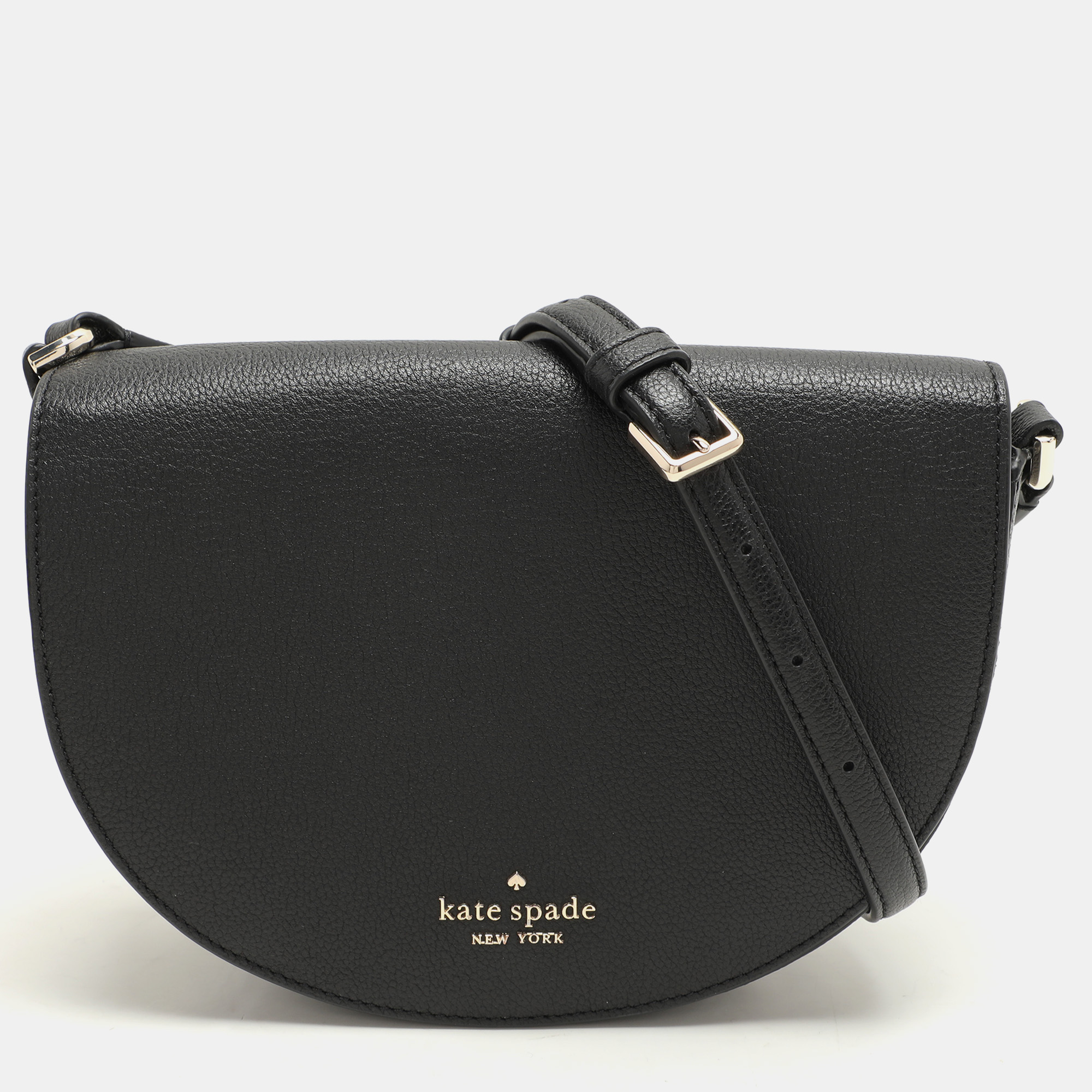 

Kate Spade Black Leather Luna Crescent Crossbody Bag