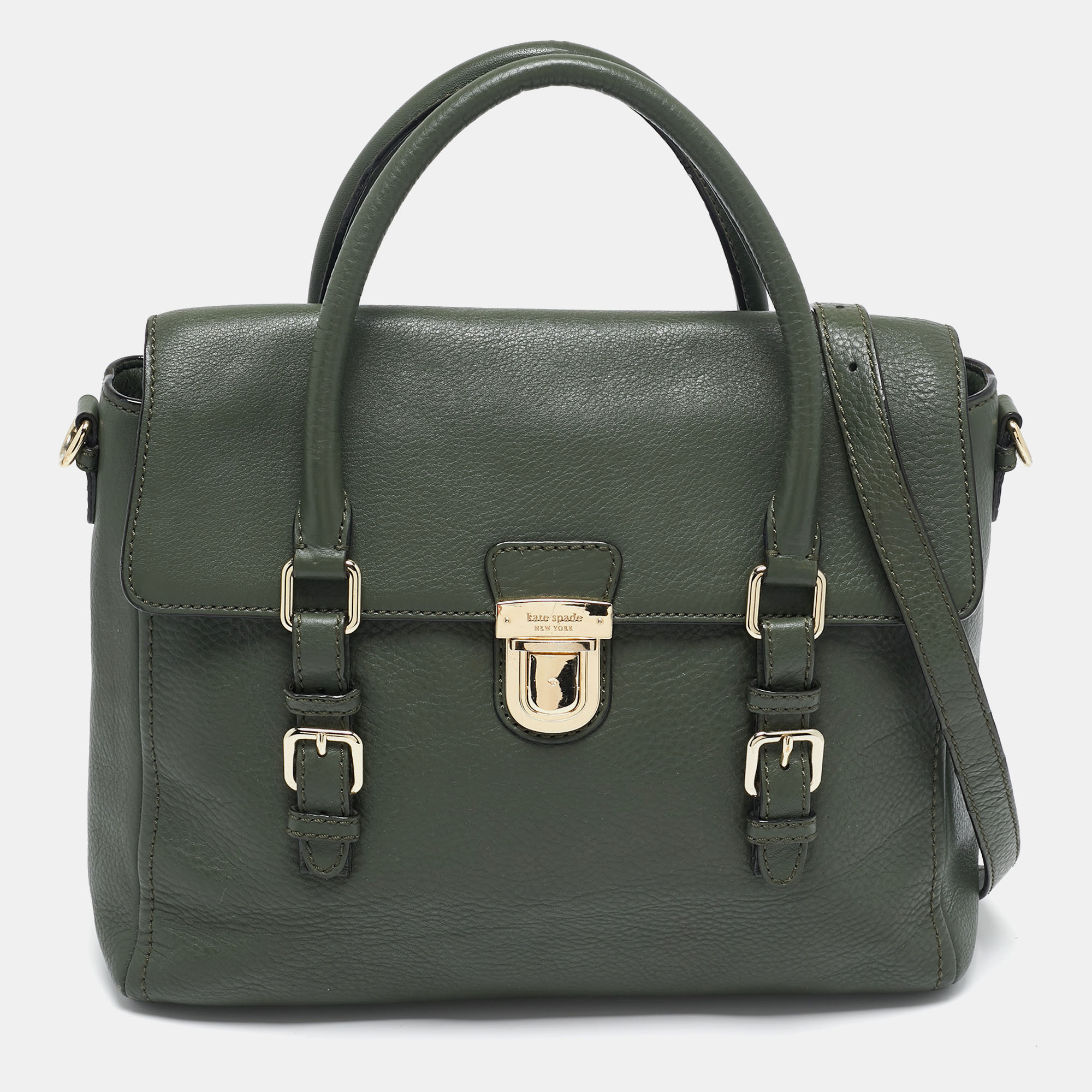 

Kate Spade Olive Green Leather Lola Avenue Rollins Tote