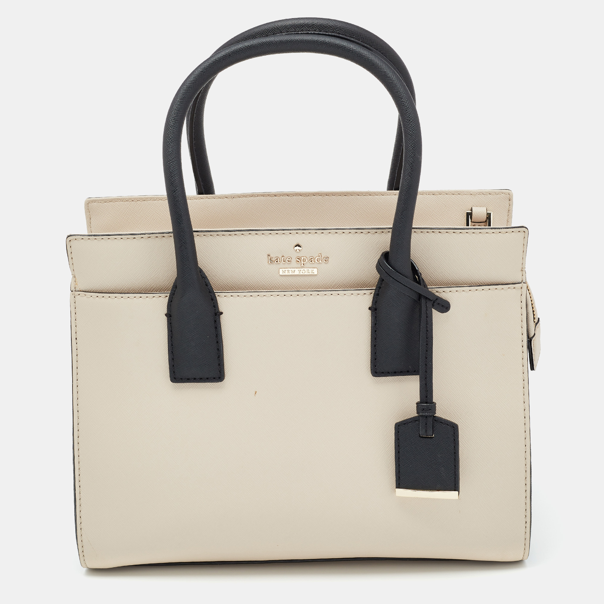 

Kate Spade Beige/Black Leather Cameron Street Candace Tote