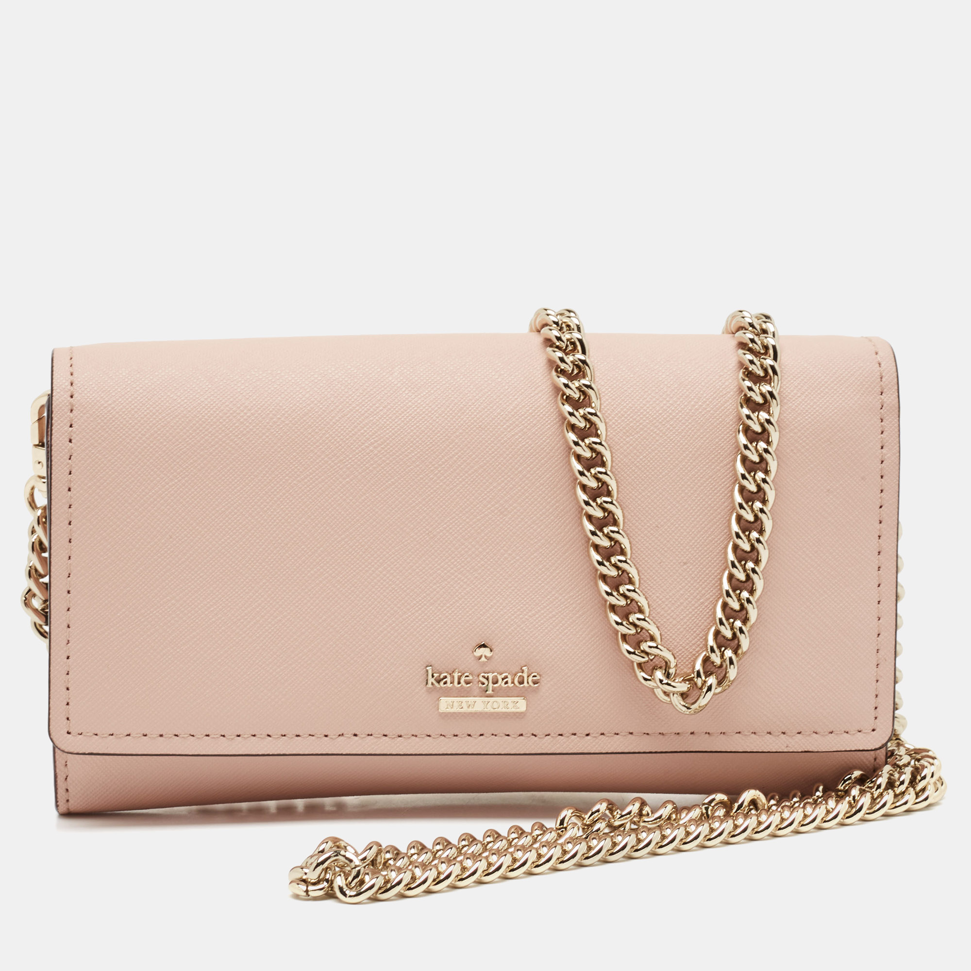 

Kate Spade Pink Leather Flap Chain Clutch