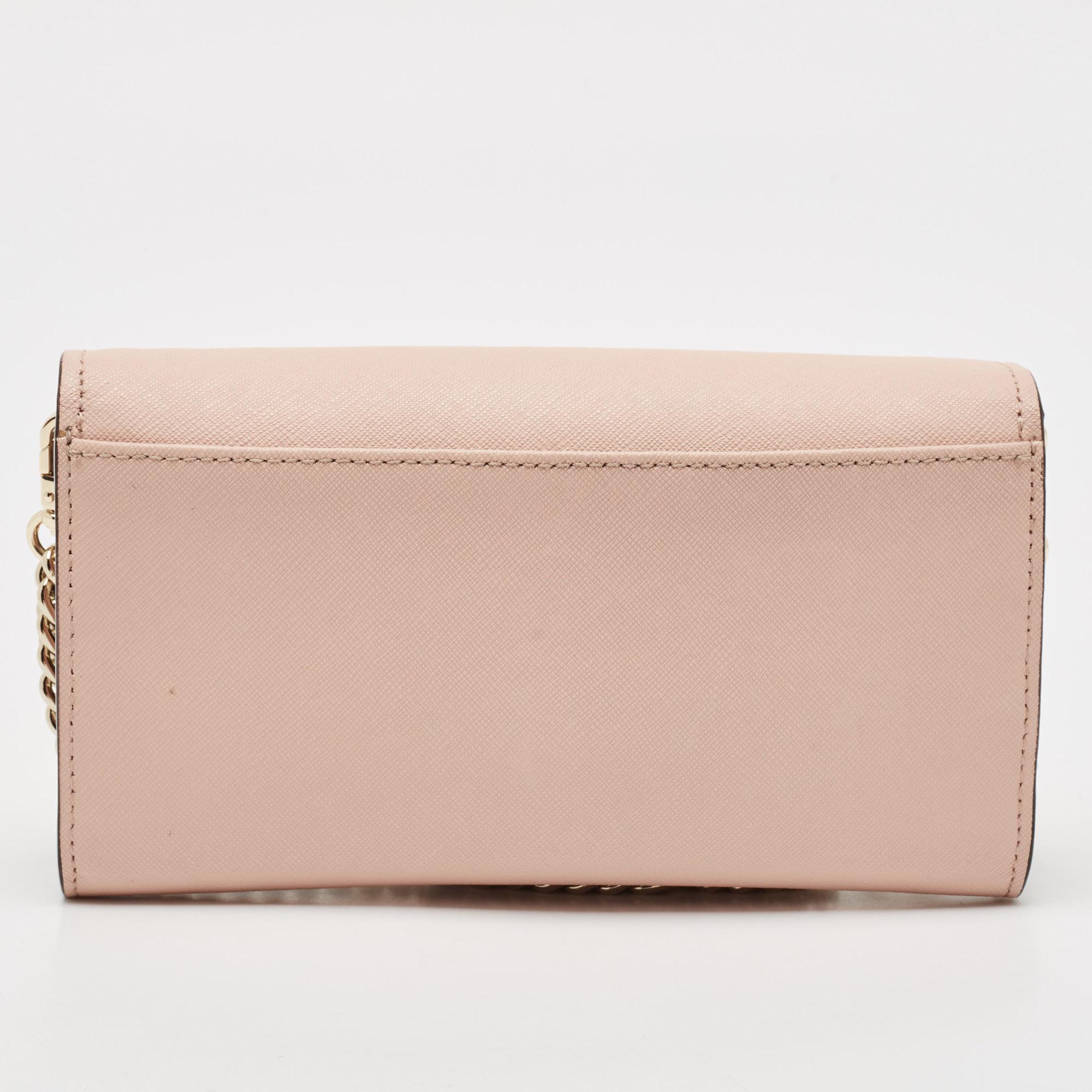 Kate Spade Pink Leather Flap Chain Clutch 
