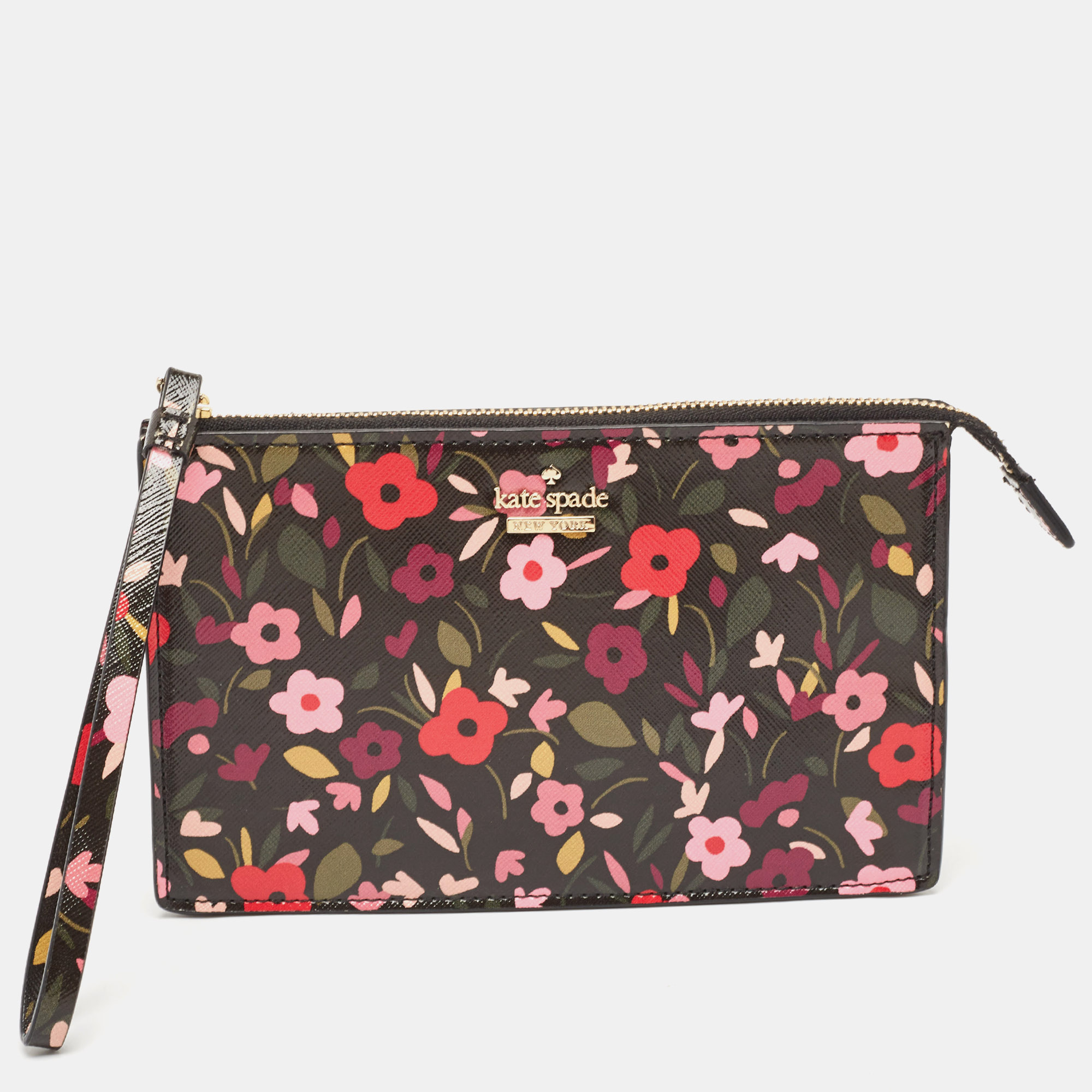 

Kate Spade Multicolor Floral Print Leather Wristlet Pouch