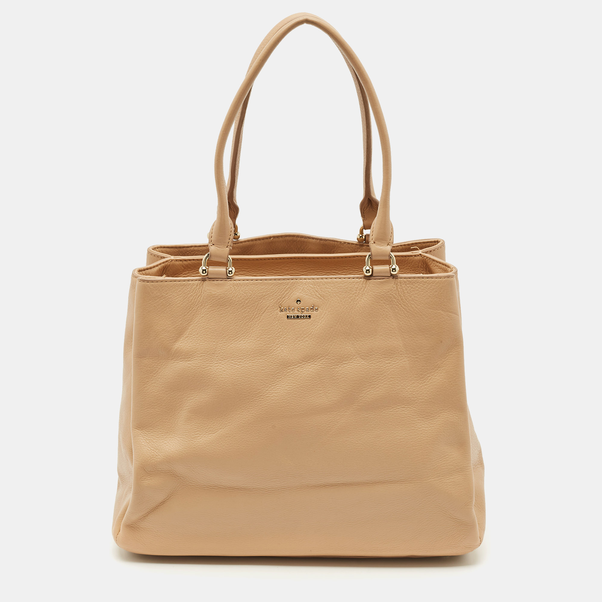 

Kate Spade Beige Leather New York Lombard Street Neve Tote