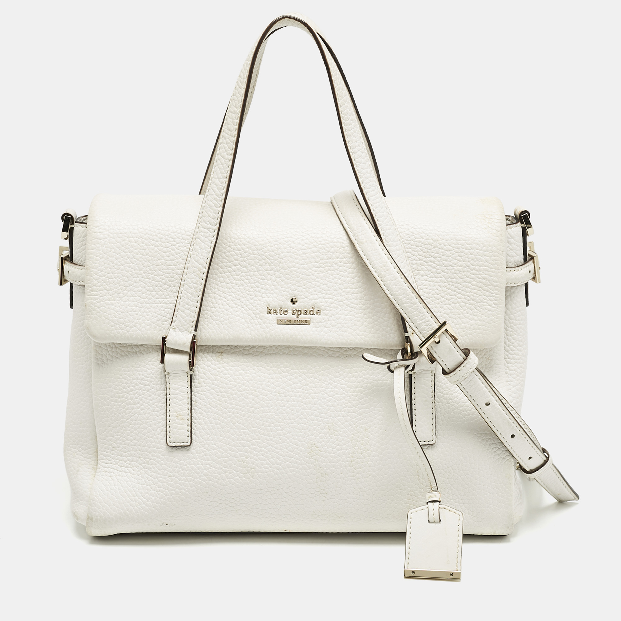

Kate Spade White Leather Holden Street Leslie Satchel