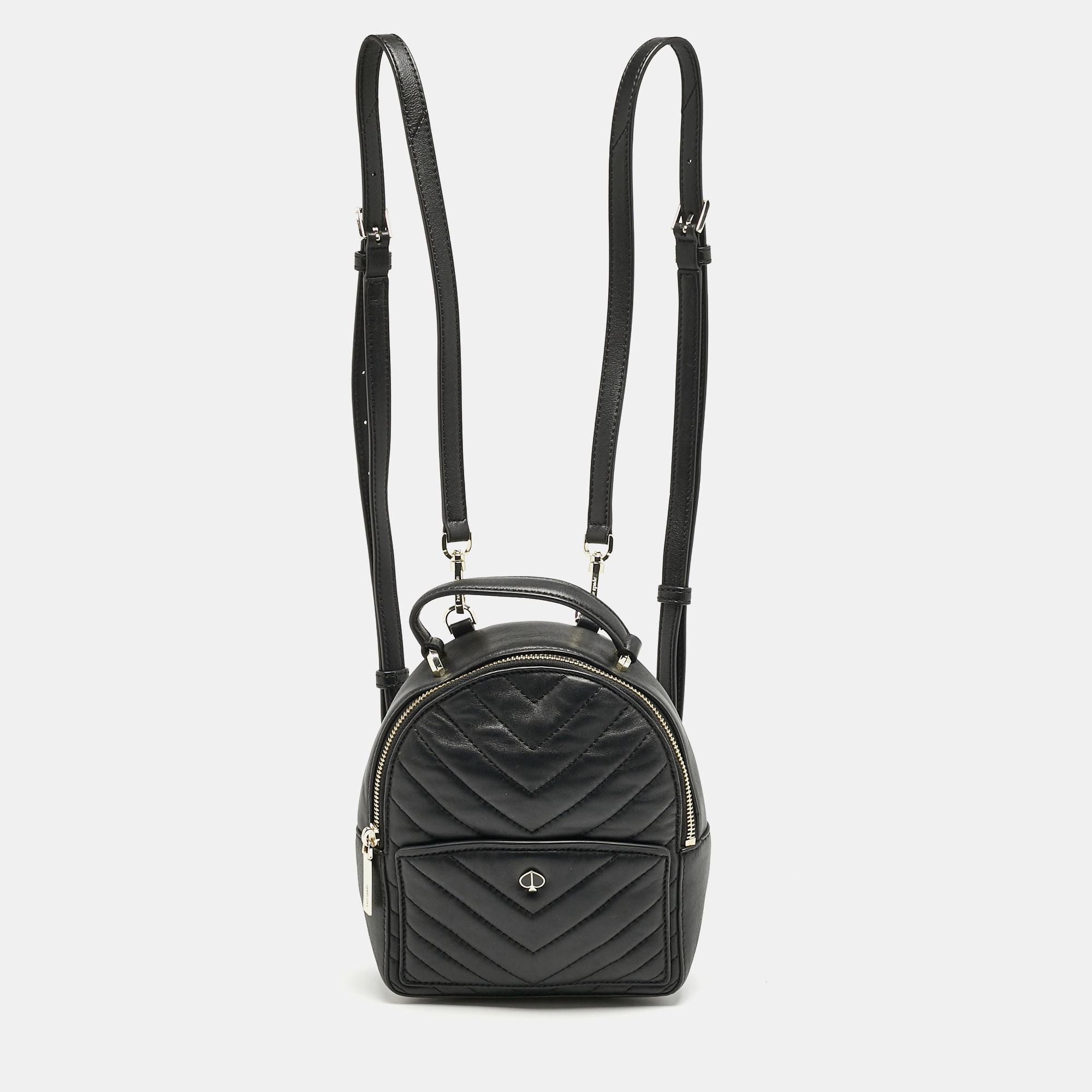 

Kate Spade Black Quilted Leather Mini Polly Backpack