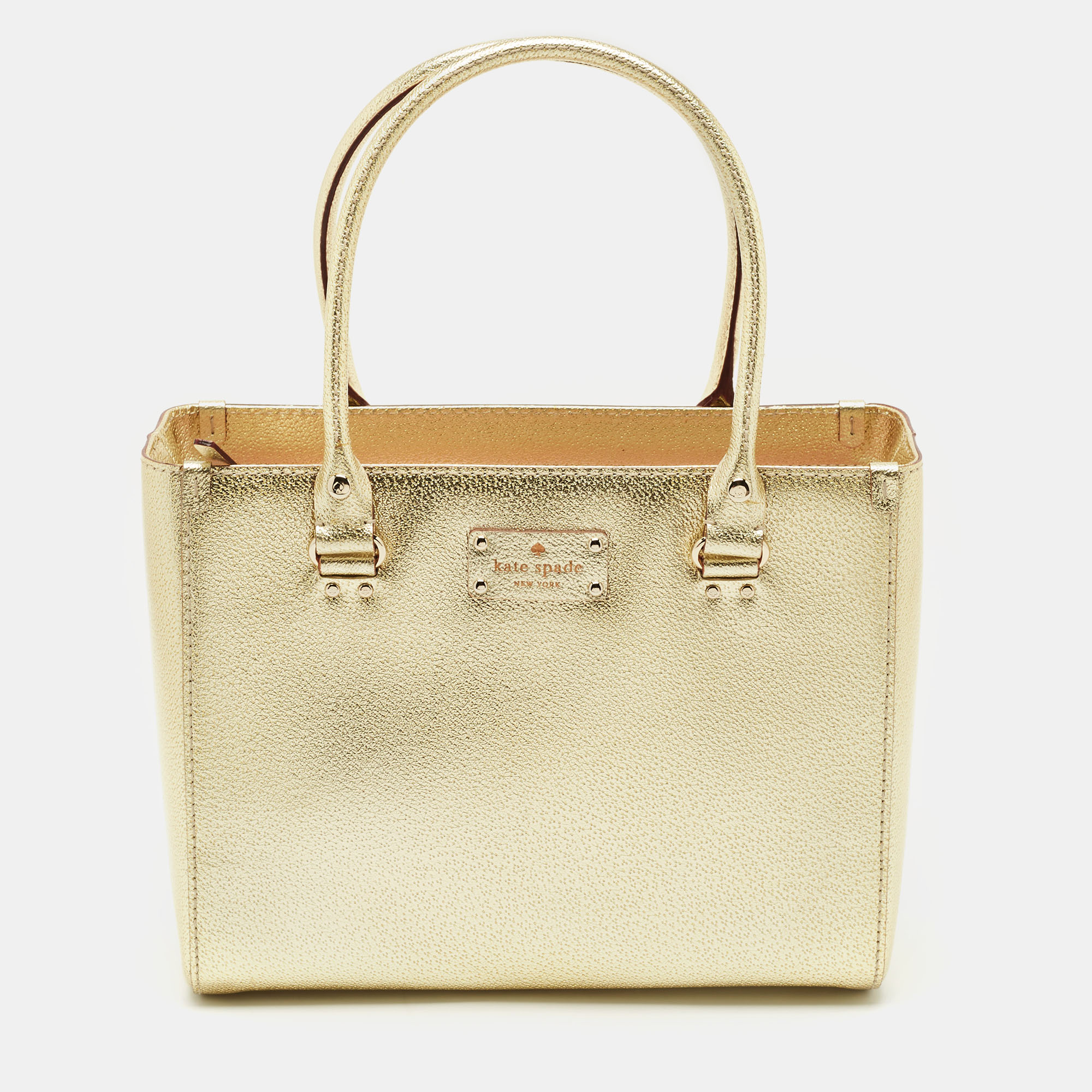 

Kate Spade Gold Leather Quinn Wellesley Tote
