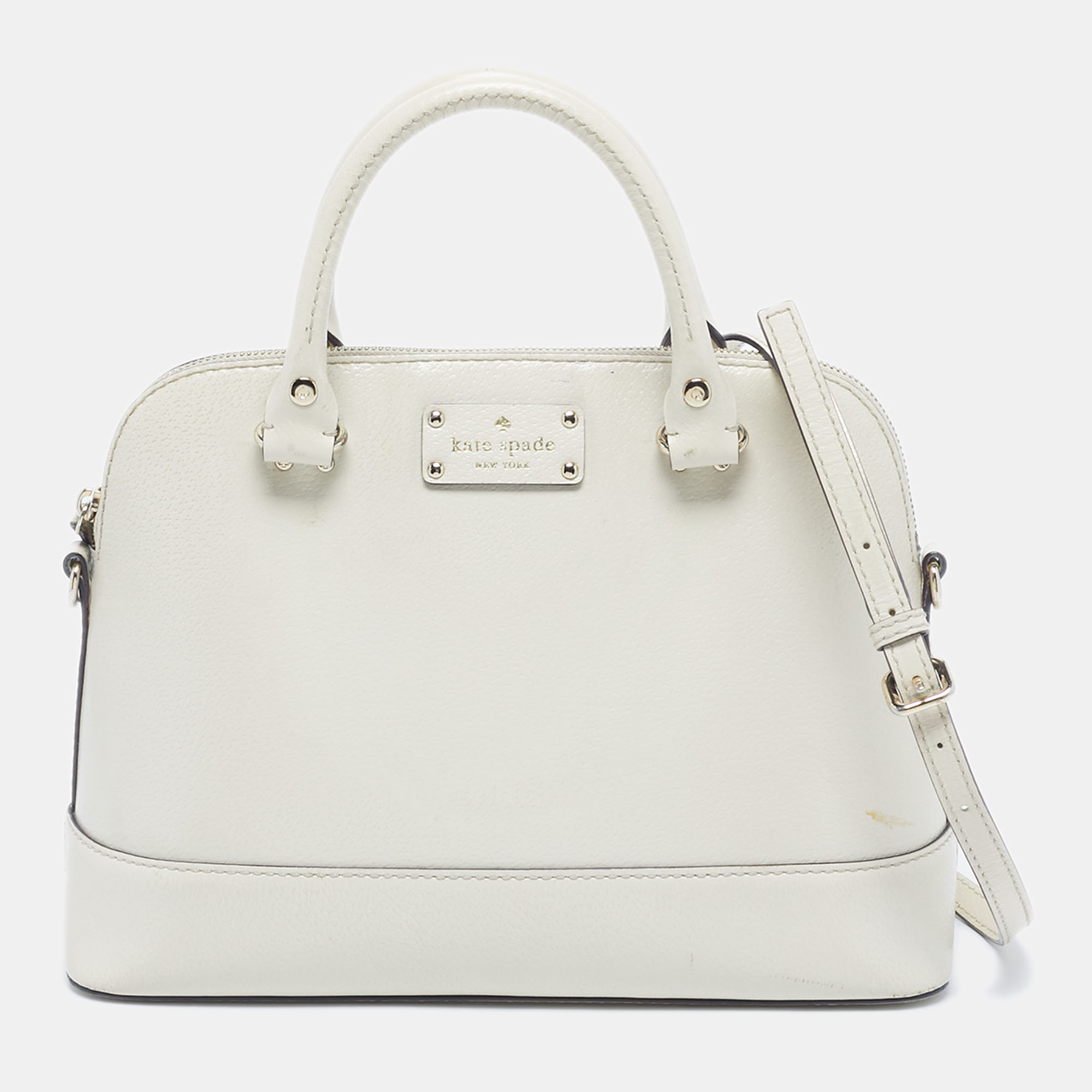 

Kate Spade Off White Leather Wellesley Rachelle Satchel
