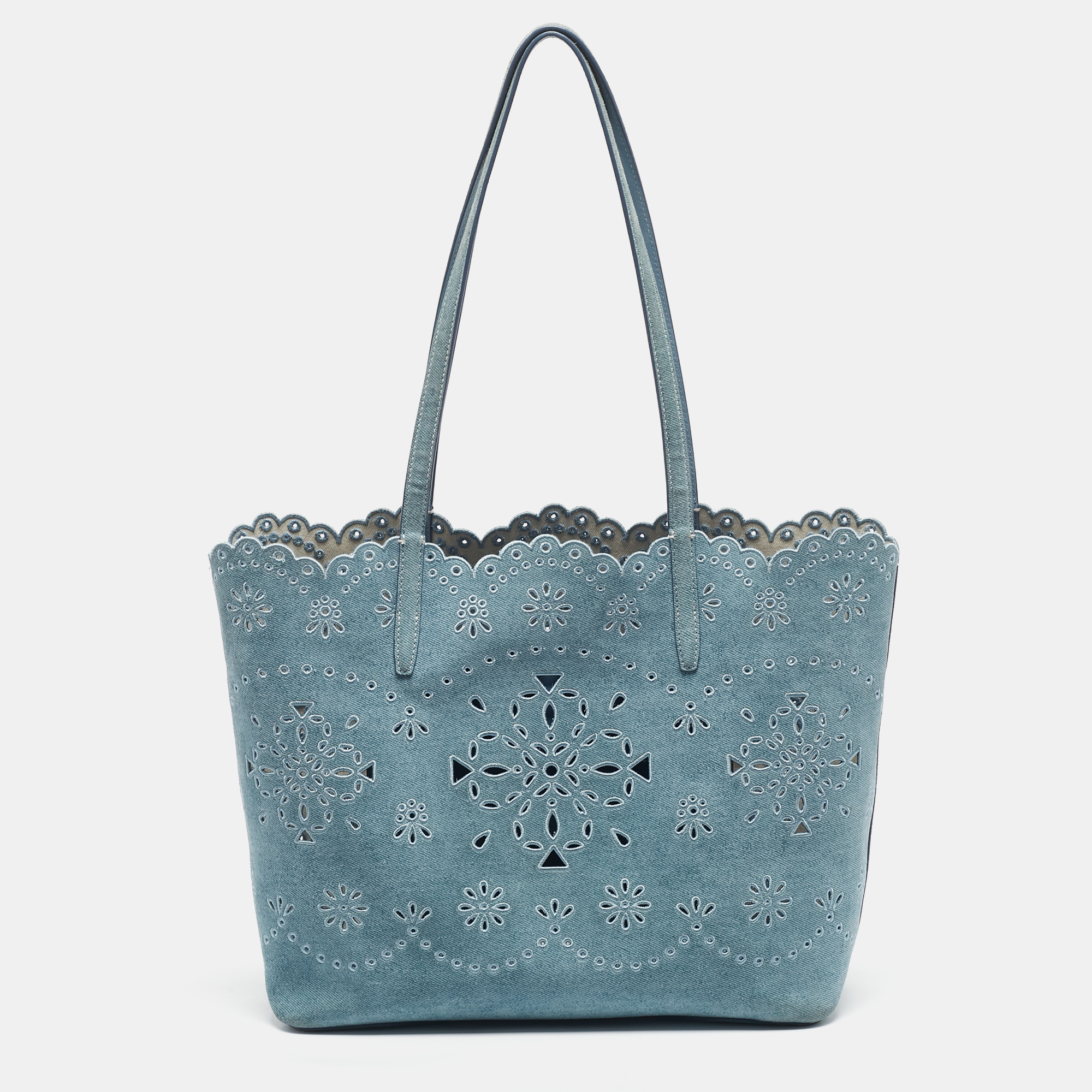 Pre-owned Kate Spade Light Blue Denim Do It All Tote