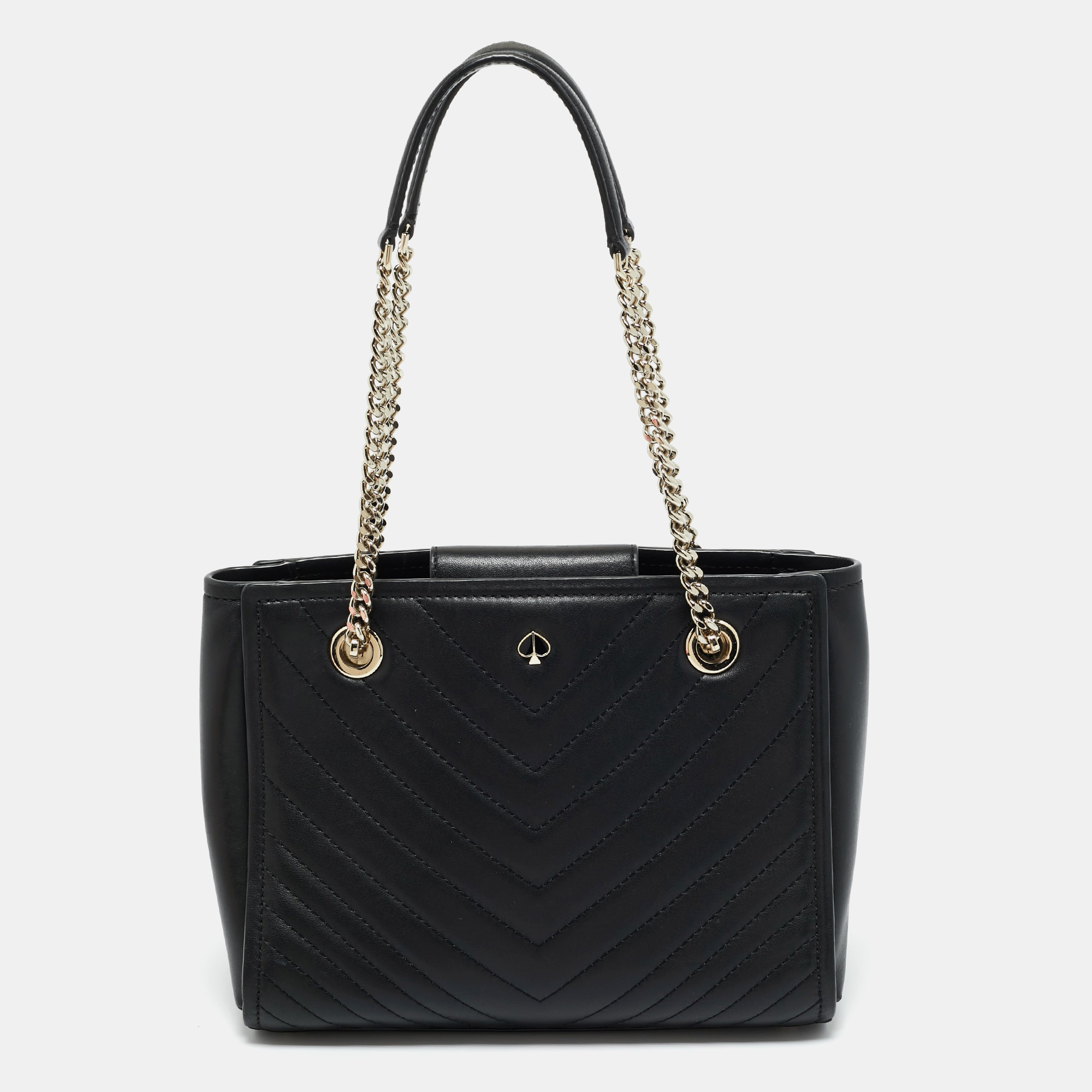 Pre-owned Kate Spade Black Quilted Leather Amelia Tote