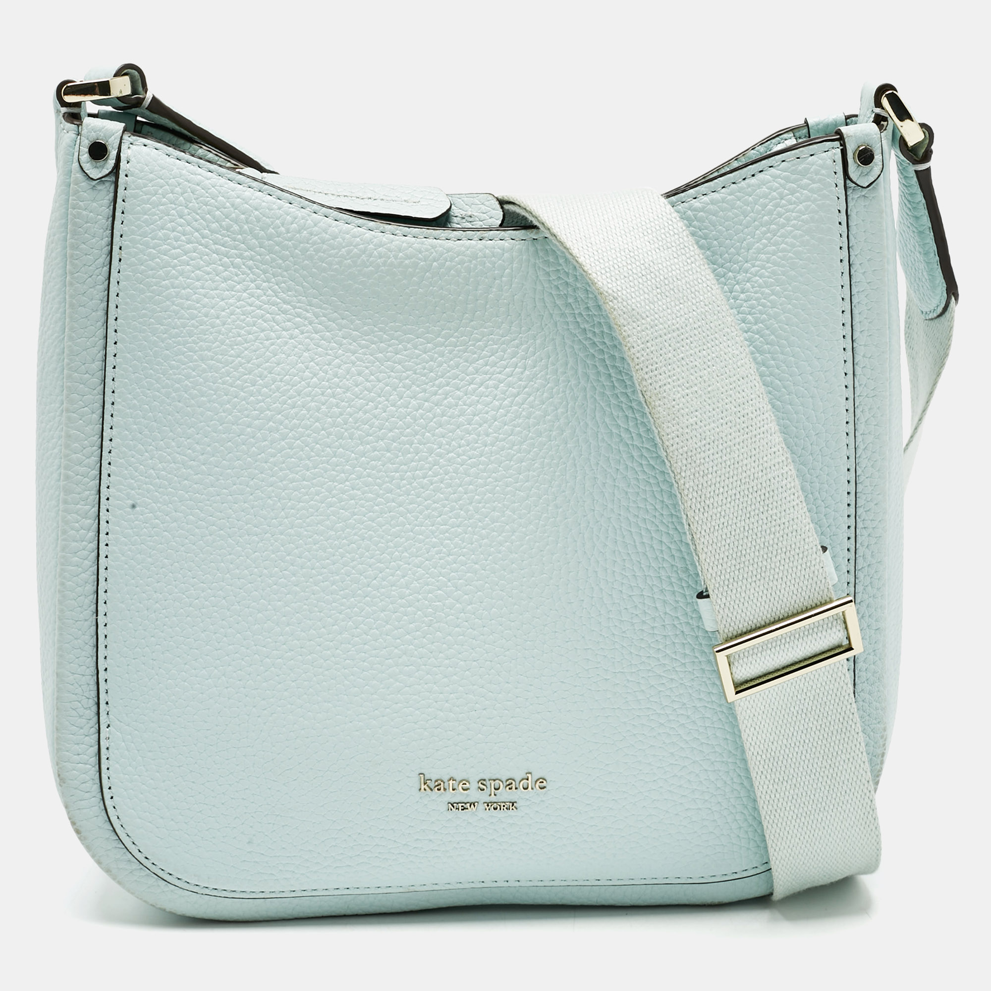 

Kate Spade Light Blue Leather Roulette Messenger Bag