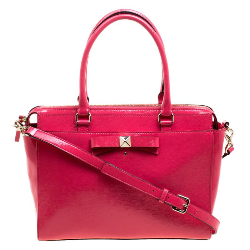 Kate Spade Strawberry Patent Leather Beacon Court Jeanne Top Handle Bag ...