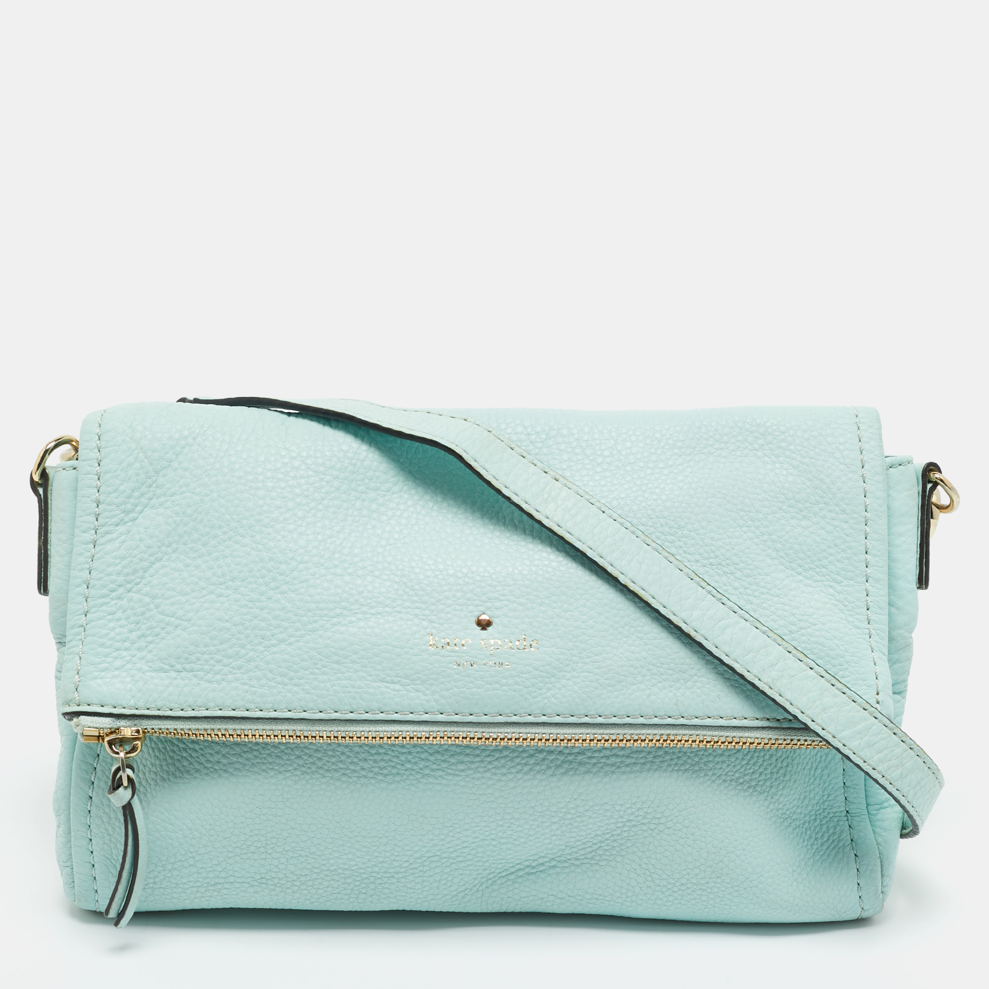 Pre-owned Kate Spade Light Green Leather Cobble Hill Clarke Crossbody Bag