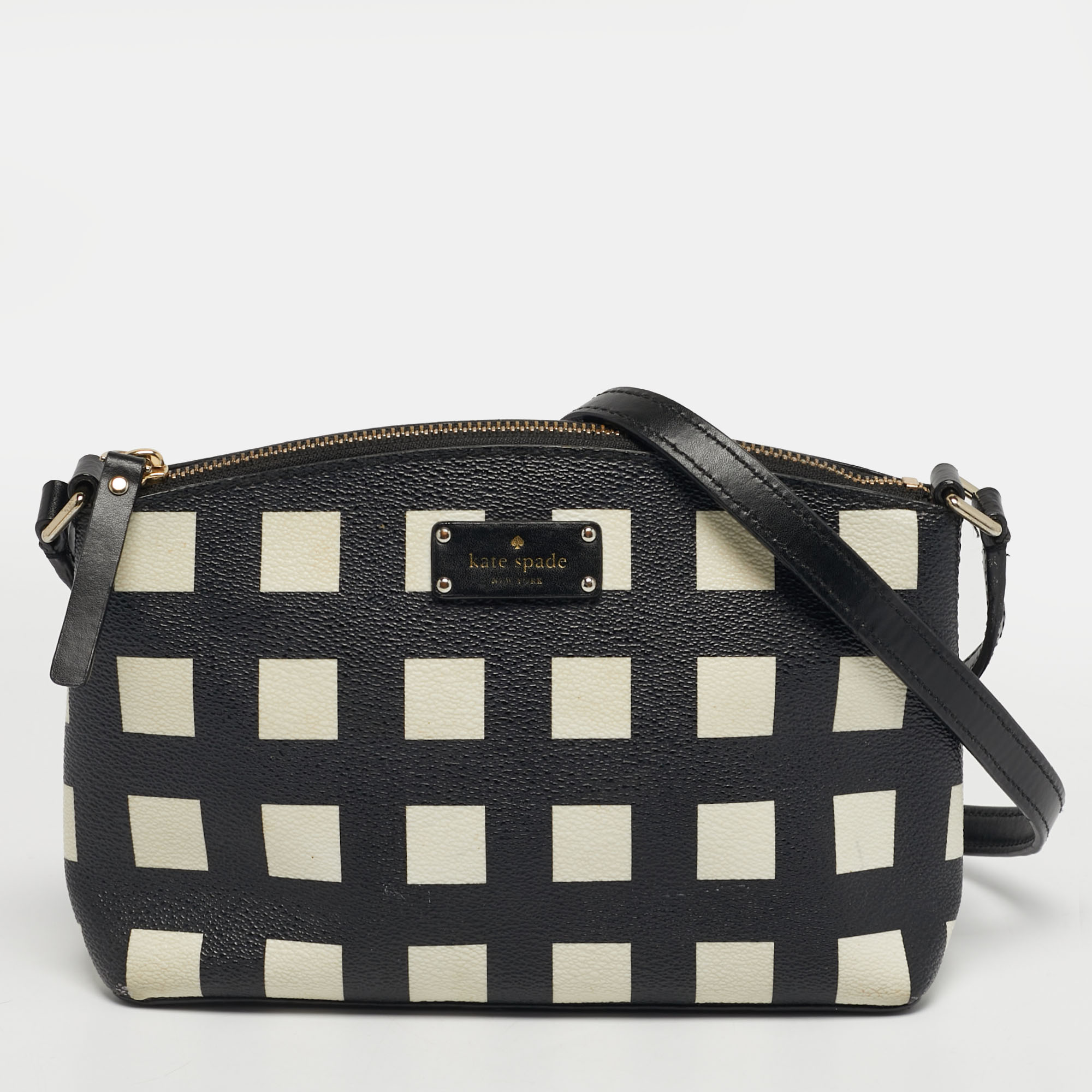 

Kate Spade Black/White Leather Grove Street Millie Art Crossbody Bag