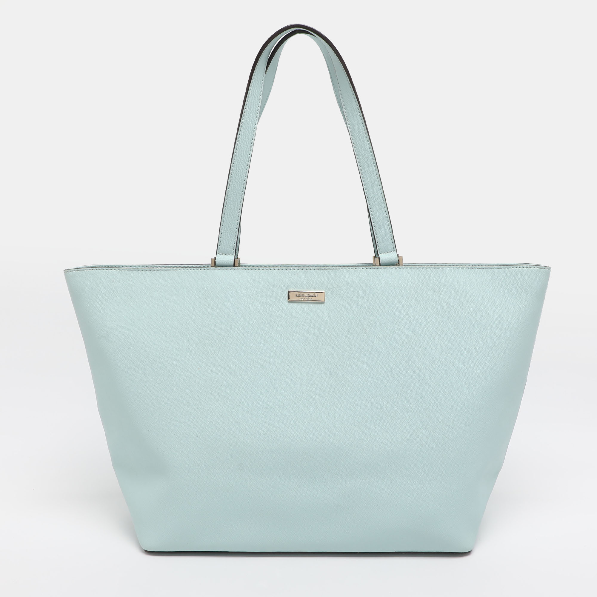 

Kate Spade Pale Turquoise Saffiano Leather Shopper Tote, Blue