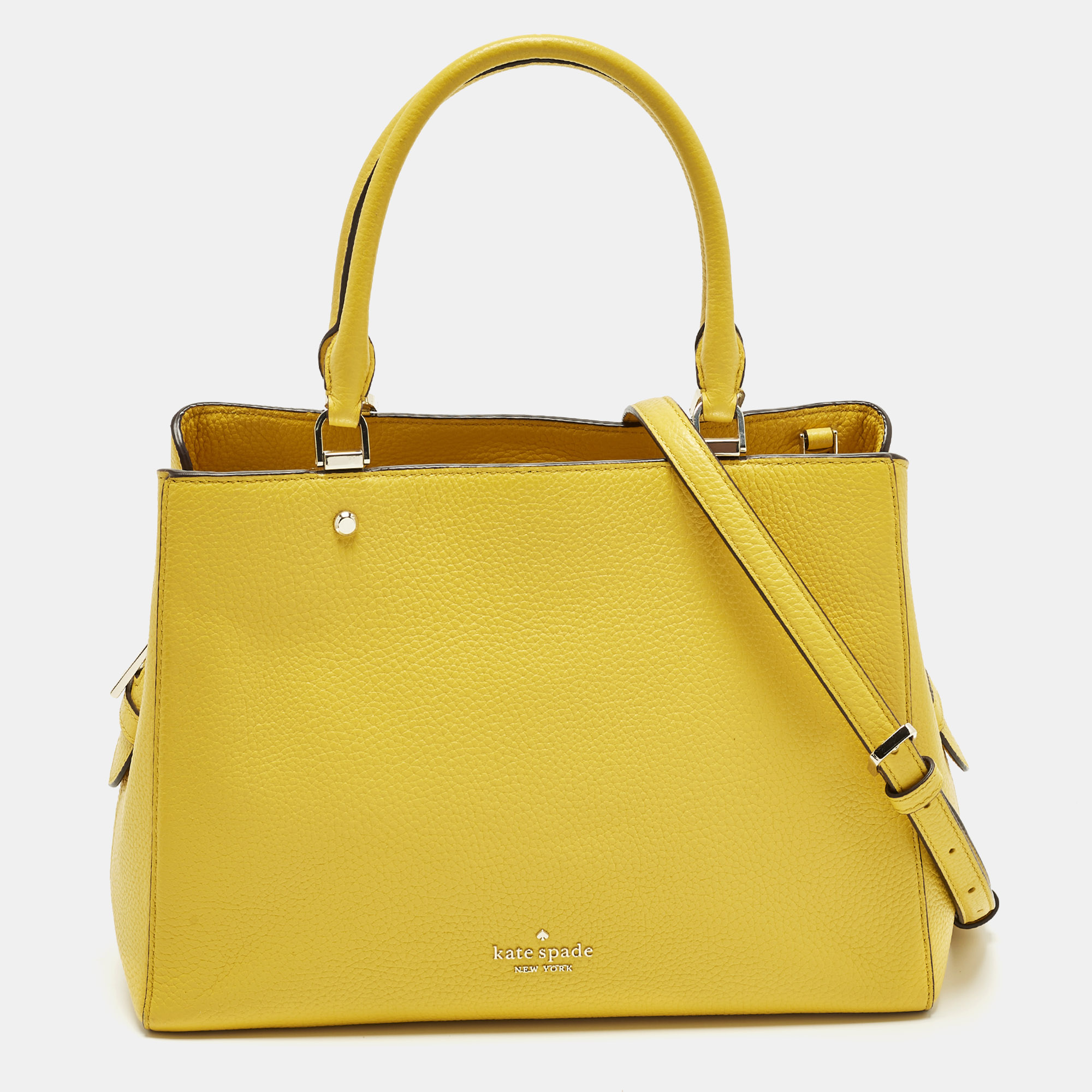 

Kate Spade Leila Triple Compartment Yellow Leather Tote