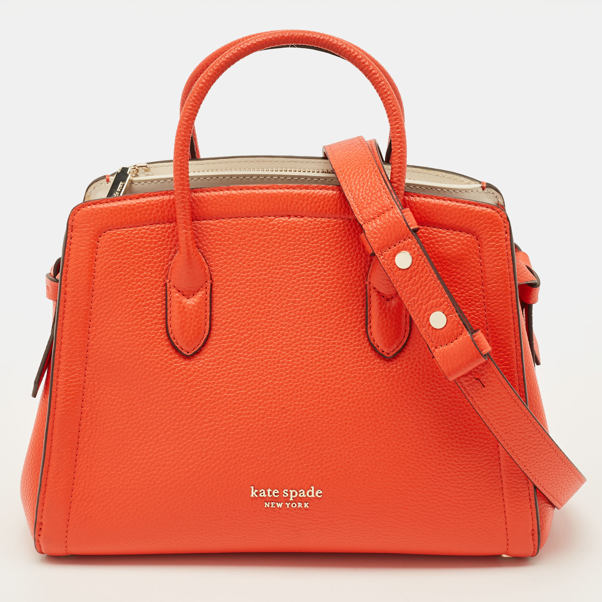 

Kate Spade Knott Orange Leather Satchel