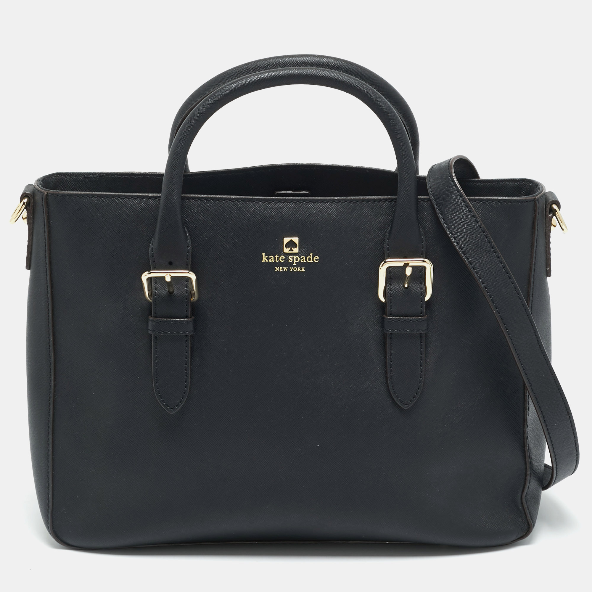 

Kate Spade Cove Street Black Saffiano Leather Buckle Detail Tote