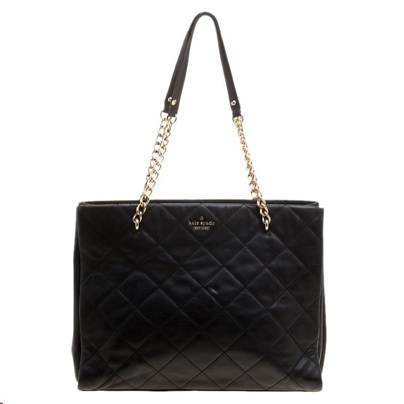 Pre Owned Kate Spade Black Leather Phoebe Tote