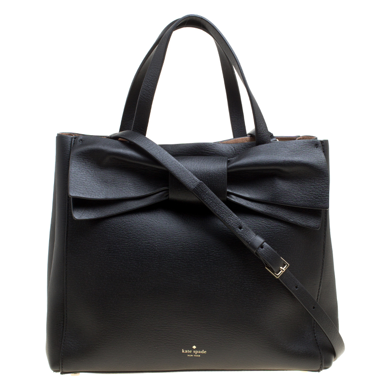Kate Spade Black Leather Bow Top Handle 