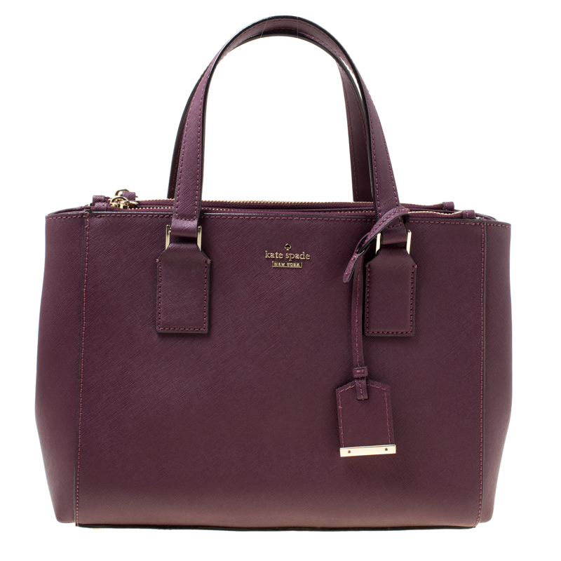 Kate Spade Burgundy Leather Cameron Street Teegan Top Handle Bag