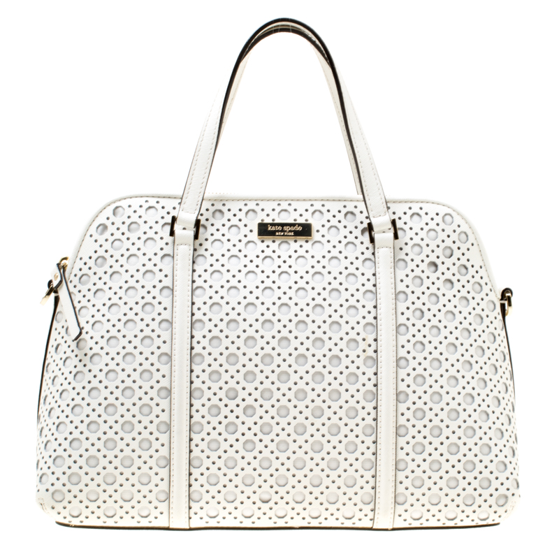 Kate Spade White Perforated Leather 