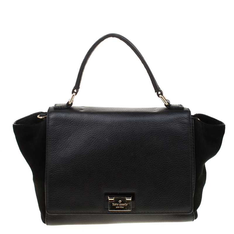 Kate Spade Black Leather and Suede Magnolia Park Top Handle Bag Kate Spade  | TLC