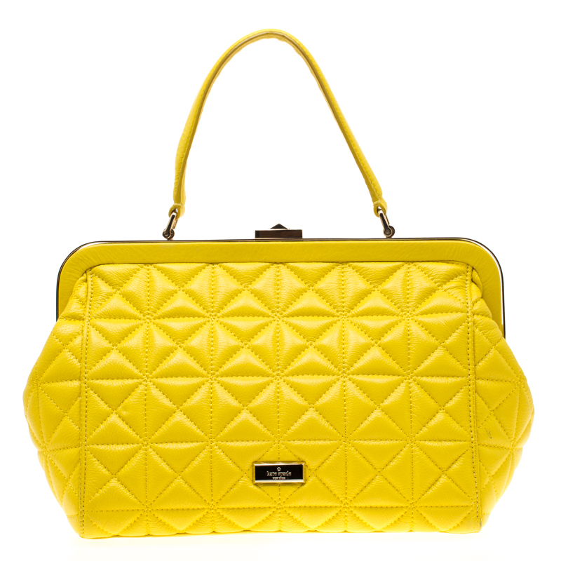Kate Spade Yellow Quilted Leather Sedwick Place Satchel 