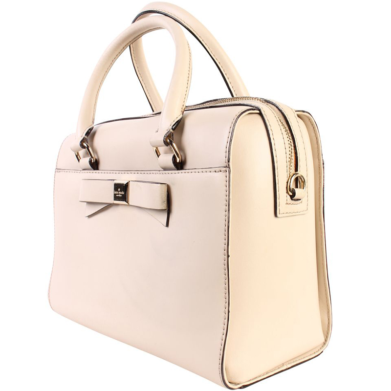 

Kate Spade Grey Leather Ribbons Tote Bag, Beige