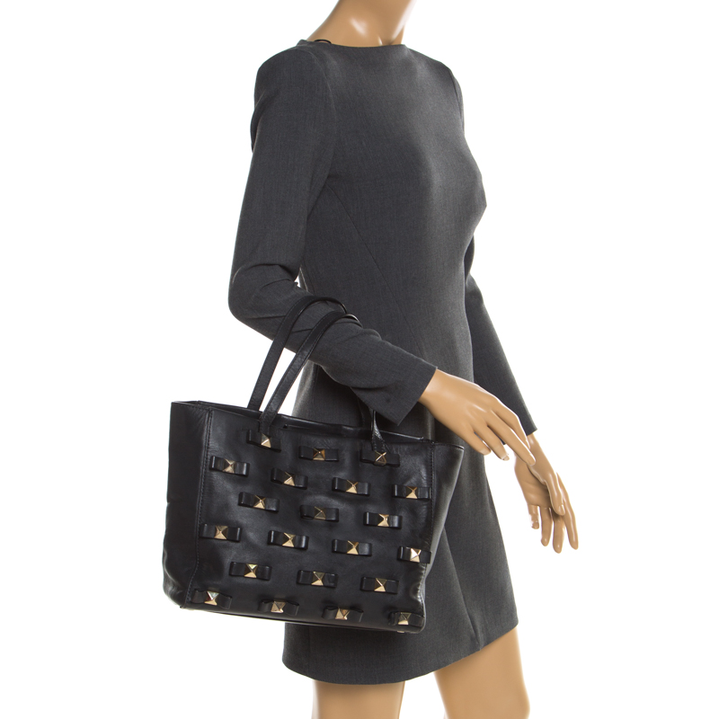 kate spade black tote with bow