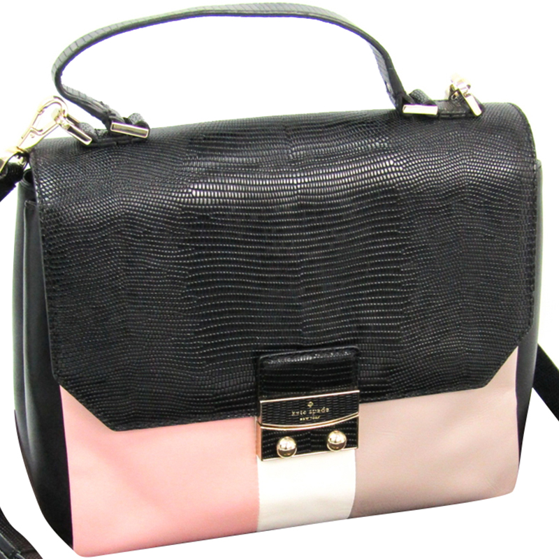 

Kate Spade Black/Pink Leather Violet Drive Kinslee Top Handle Bag, Multicolor