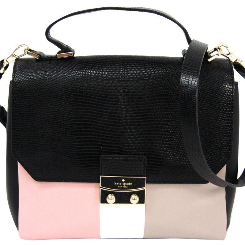 black and pink kate spade bag