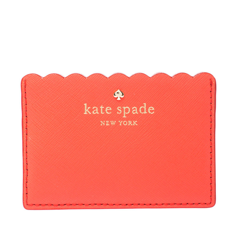 Pre Owned Kate Spade Orange/Pink Leather Lily Avenue Card Holder