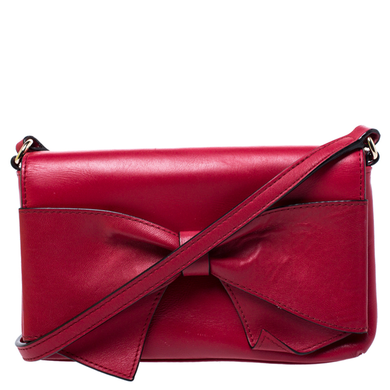 Pre Owned Kate Spade Red Leather Crossbody Bag