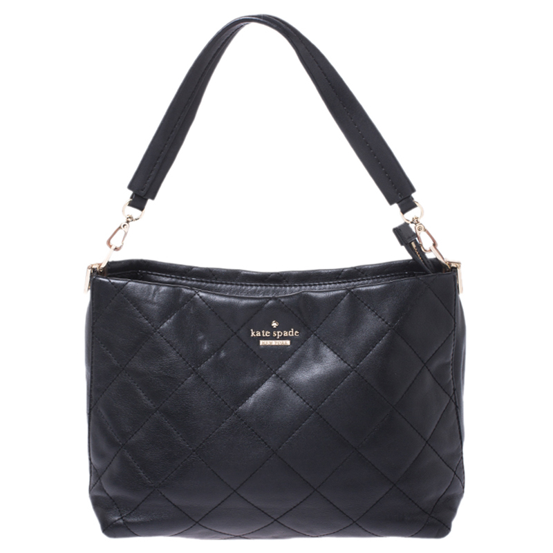 Kate Spade Black Quilted Leather New York Emerson Lane Small Ryley Shoulder Bag