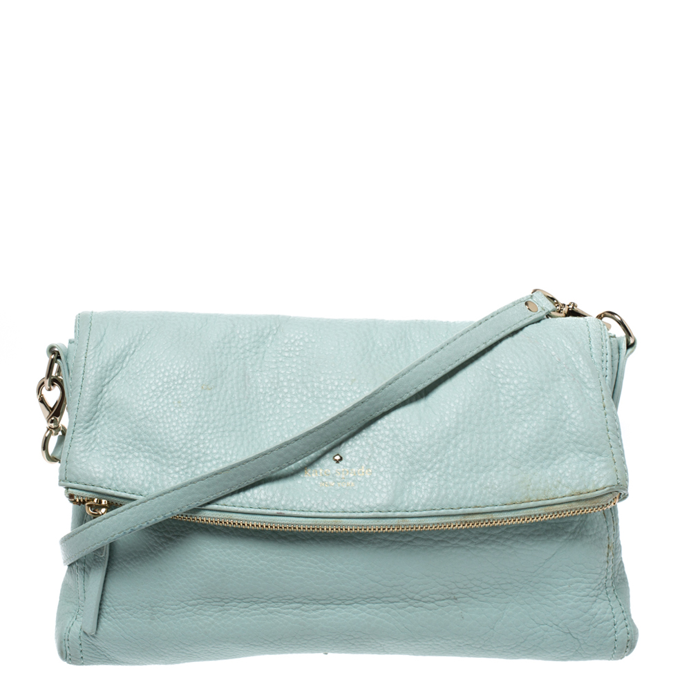 Pre-owned Kate Spade Lime Green Leather Foldover Crossbody Bag | ModeSens