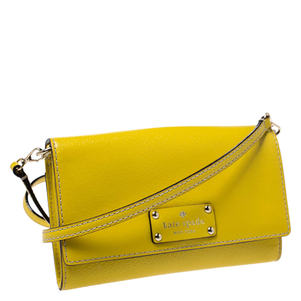 kate spade yellow leather purse