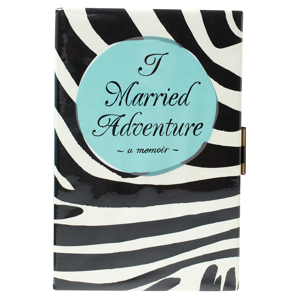 Pre Owned Kate Spade Tri Color PVC and Canvas I Married Adventure Clutch
