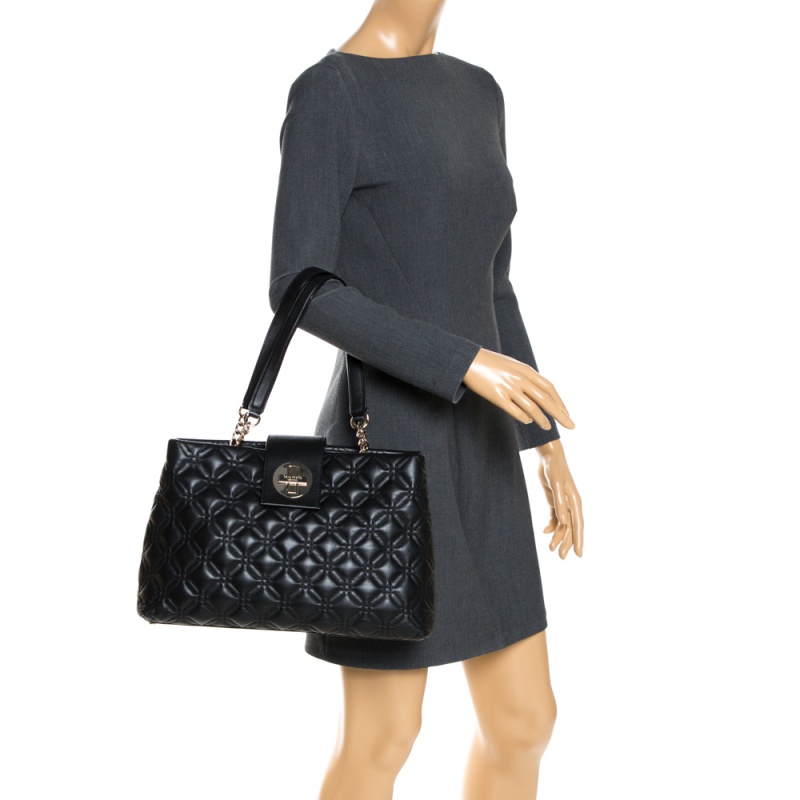 

Kate Spade Black Quilted Leather Astor Court Elena Tote