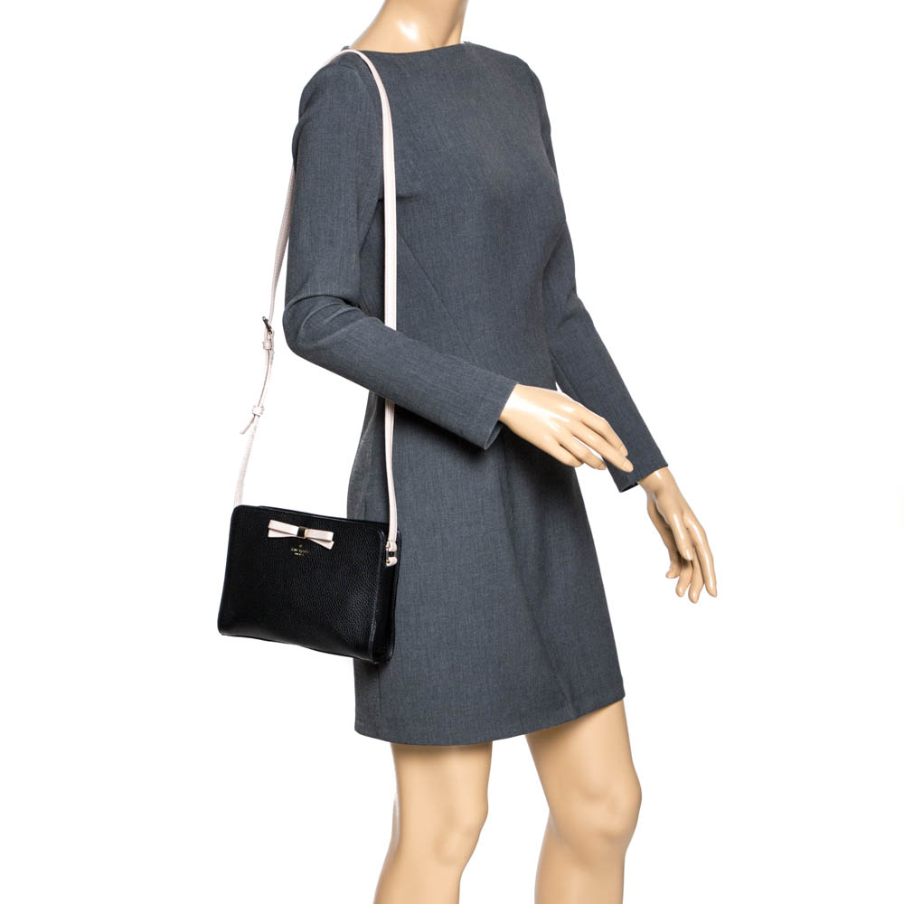 

Kate Spade Black/Pink Leather Street Fannie Crossbody Bag