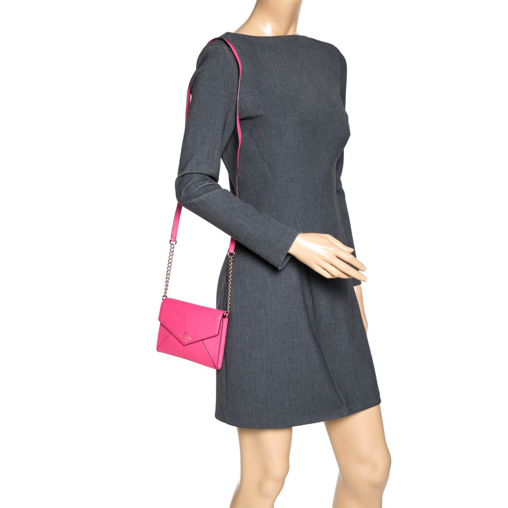 

Kate Spade Pink Leather Envelope Flap Shoulder Bag