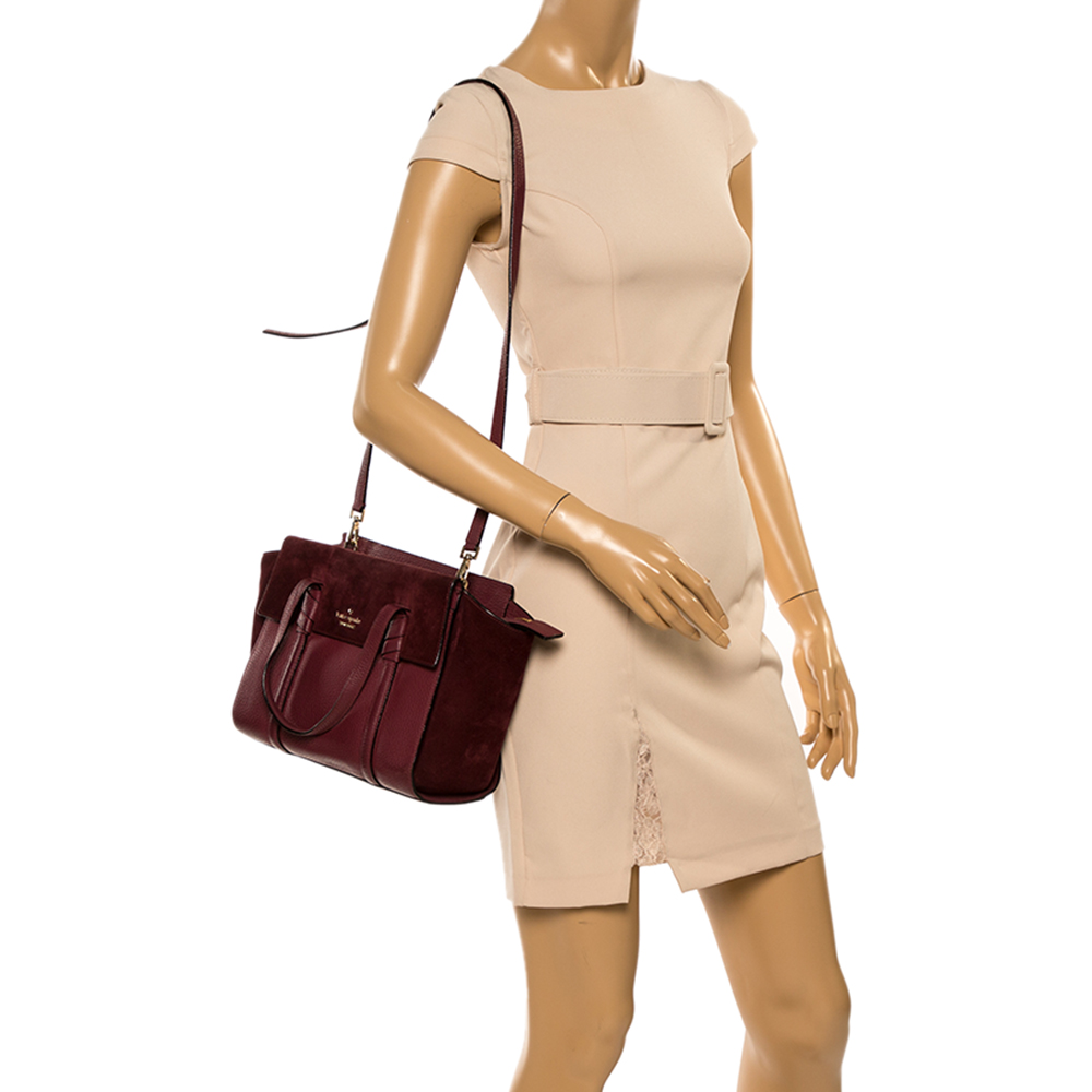 

Kate Spade Burgundy Leather and Suede Abigail Tote
