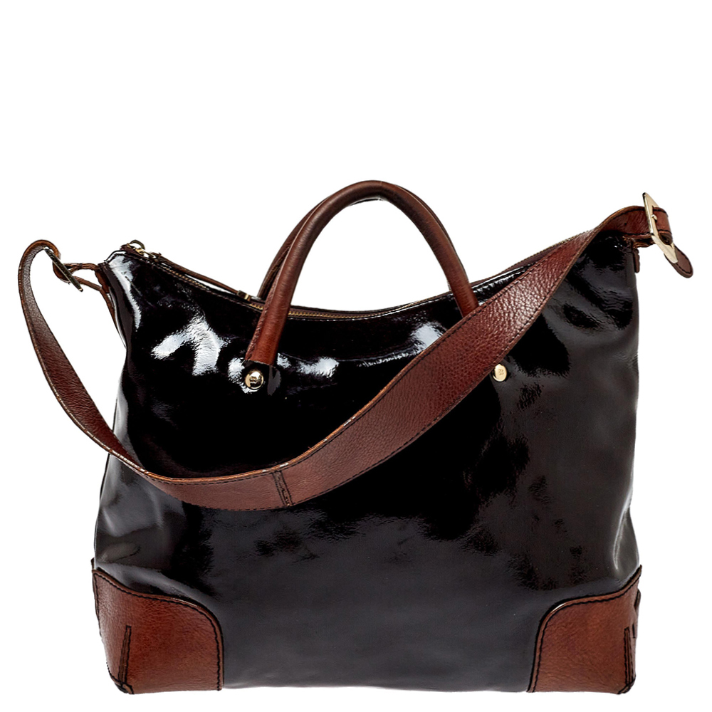 Pre-owned Kate Spade Brown Patent Leather Satchel
