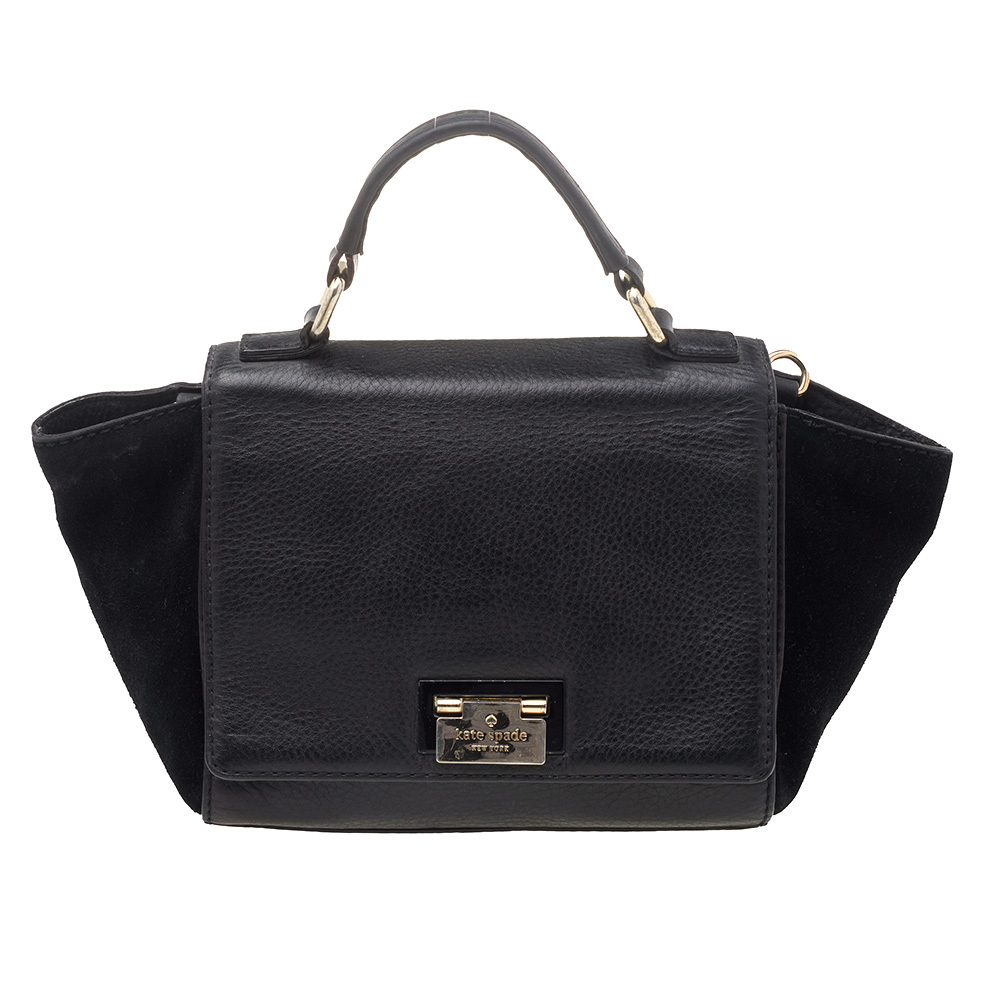 

Kate Spade Black Leather And Suede Magnolia Park Top Handle Bag