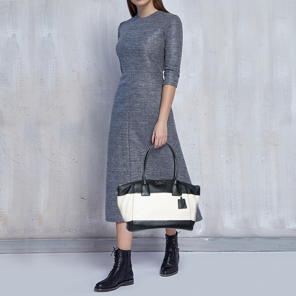 

Kate Spade Black/White Leather Zip Satchel