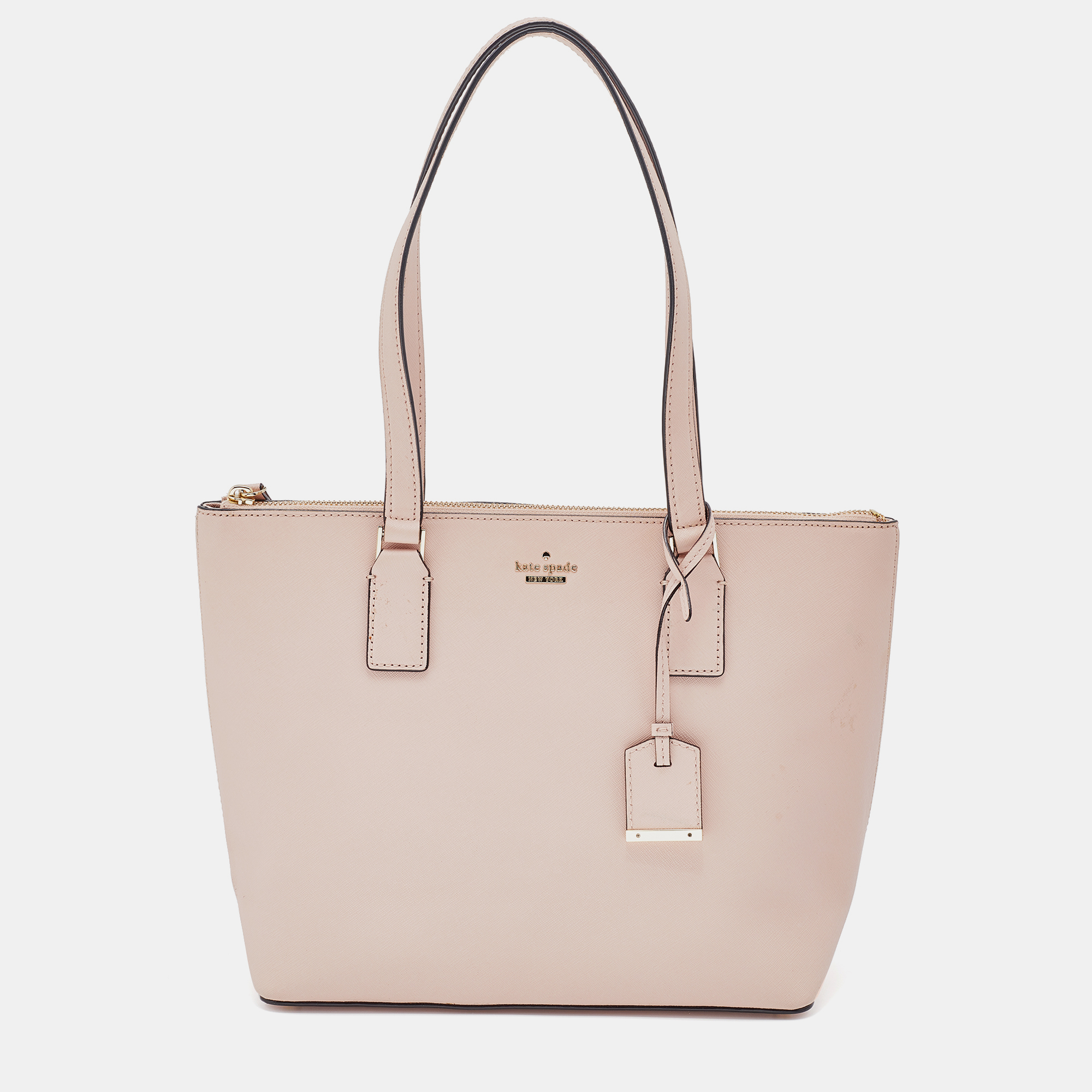 Pre-owned Kate Spade Pink Saffiano Leather Top Zip Tote