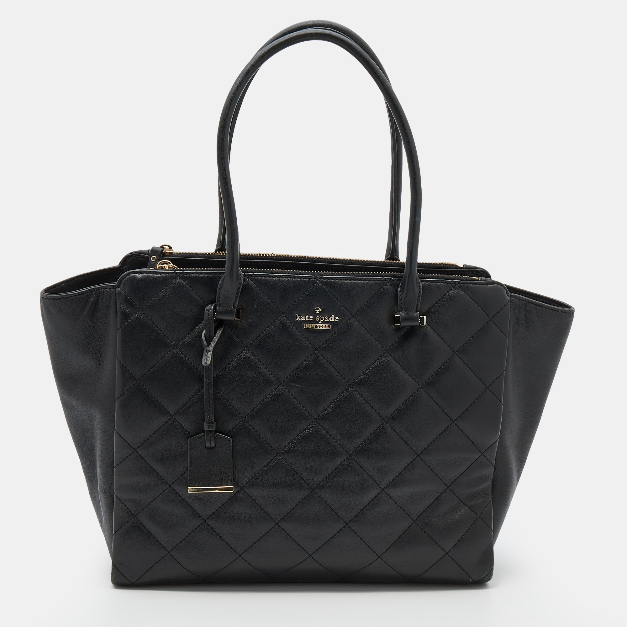 Pre-owned Kate Spade Black Quilted Leather Tote