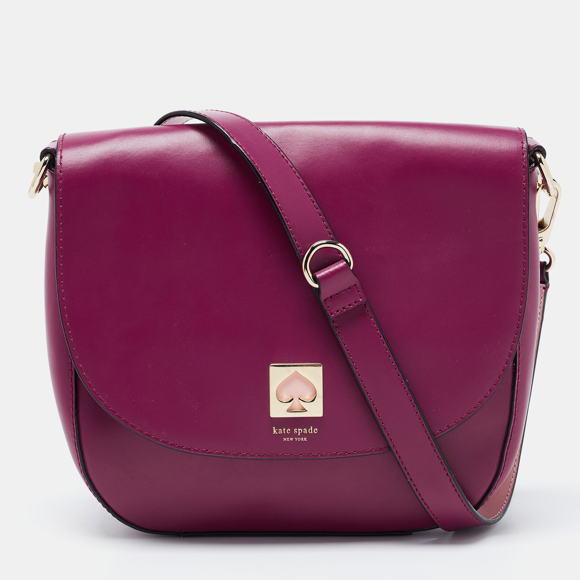 Pre-owned Kate Spade Burgundy Leather Doreen New Bond Street Crossbody Bag